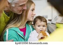 Happy family at home