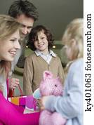 Happy family at home