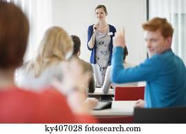 negócio executivo, em, um, seminário