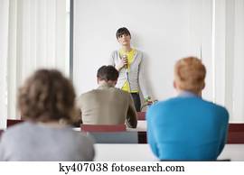 negócio executivo, em, um, seminário