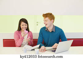 Business couple in an office