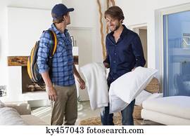 conversa homem, para, seu, amigo