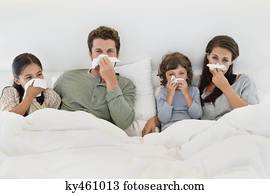 família, sofrimento, de, gelado