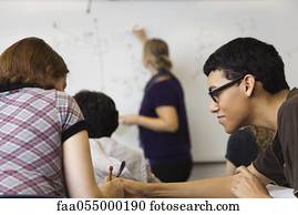 Classmates not paying attention in class