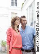 Couple together at travel destination