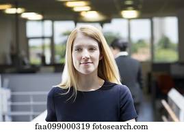 Young woman beginning internship, portrait