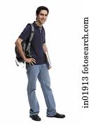 hochschule, student,, anschauen kamera