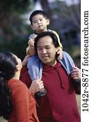 ouders, met, hun, zoon