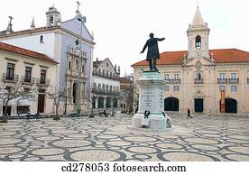 misericordia, igreja, em, a, república, quadrado, aveiro., beiro, litoral, portugal