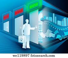 Businessman trying for business loan in a bank