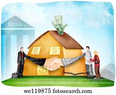 Handshake after a home loan agreement