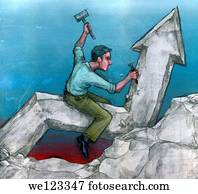 Man accomplishing his business growth