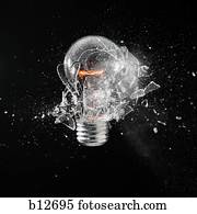 Exploding light bulb Exploding light bulb