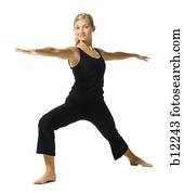 Fit woman stretching and exercising