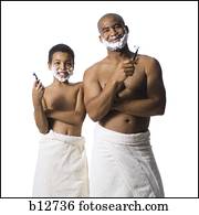 pai filho, raspar, junto