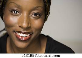 Woman smiling with copy space