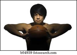 Cutout of man with basketball
