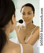 femininas, aparência, mesma