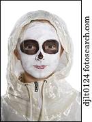 menina, vestido, como, fantasma