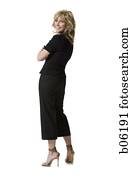 Woman looking over her shoulder