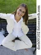 Woman sitting on a bench