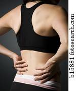 vista traseira, de, mulher, com, mãos, baixo