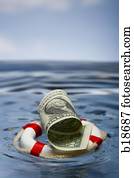 Dollar in a life preserver.