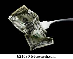 dollar on a fork