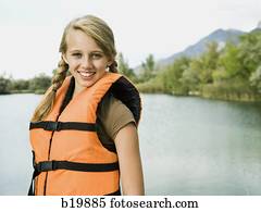 girl in a life vest