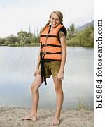 girl in a life vest