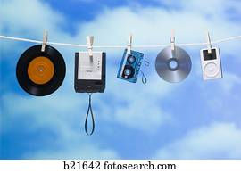 media on a clothesline