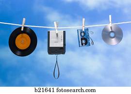 media on a clothesline