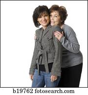 senior mother and daughter