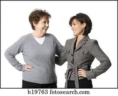 senior mother and daughter