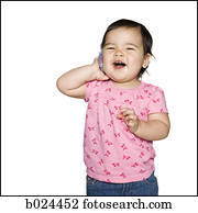 baby girl in a pink t-shirt