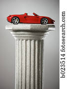 carro esportes, um pedestal