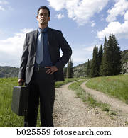 homem negócios, em, a, selva