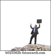 homem negócios, em, a, selva