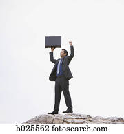 homem negócios, em, a, selva