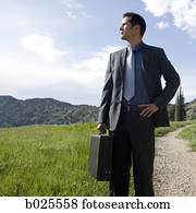 homem negócios, em, a, selva