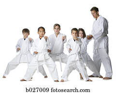 juventude, prática, artes marciais