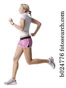 woman in pink running shorts
