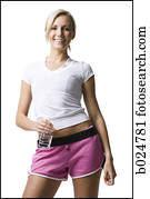 woman in pink running shorts