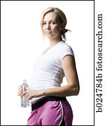 woman in pink running shorts