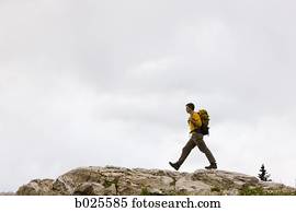 hiker on a ridge