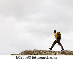 hiker on a ridge