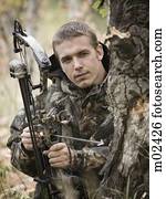 homem, caça, em, a, selva