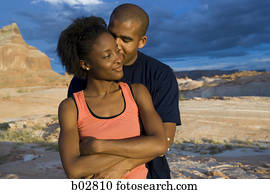 Low angle view of a young couple standing