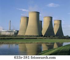 coal-fired, erő, station,, nottinghamshire,, anglia