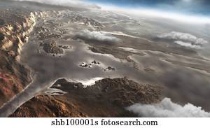 A flooded Aram Chaos region on the planet Mars.